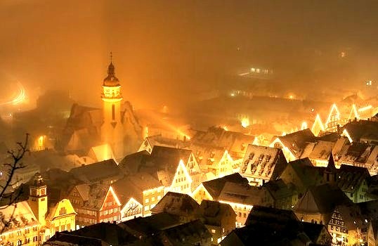 Foggy Night, Albstadt, Germany